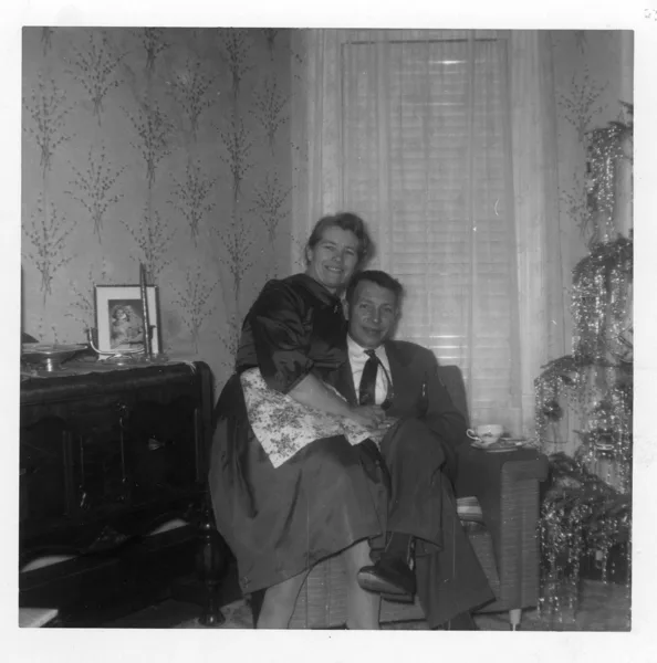 Hans and Alfhild at Christmas. Family archive. Exact photograph date not established.