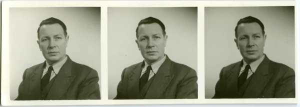 Passport portrait strip 6. Family archive. Exact photograph date not established.