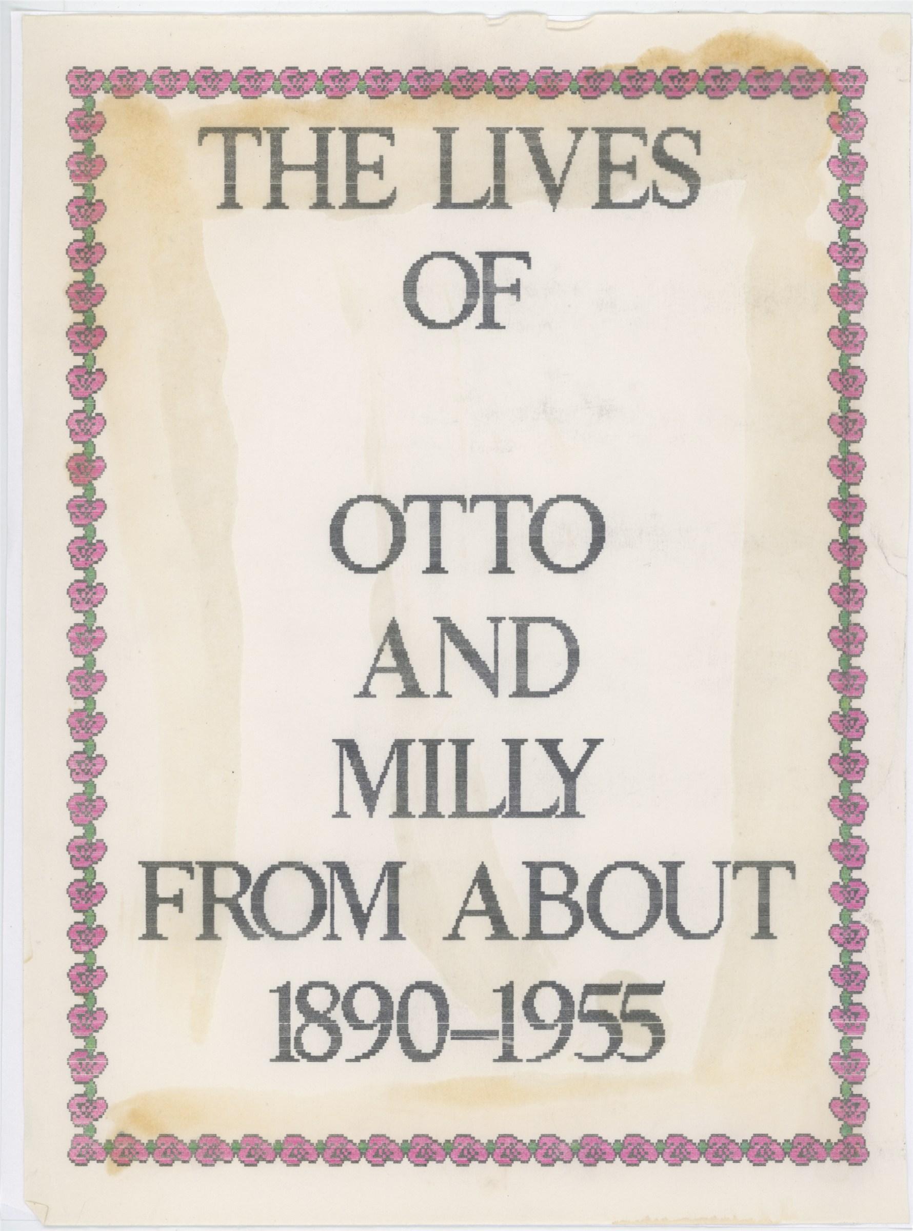The Lives of Otto and Milly, original book cover