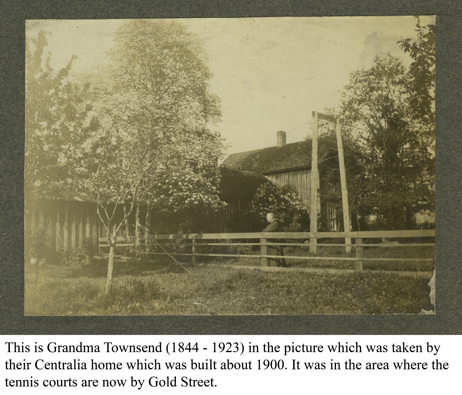 Martha Townsend beside the family’s Centralia home
